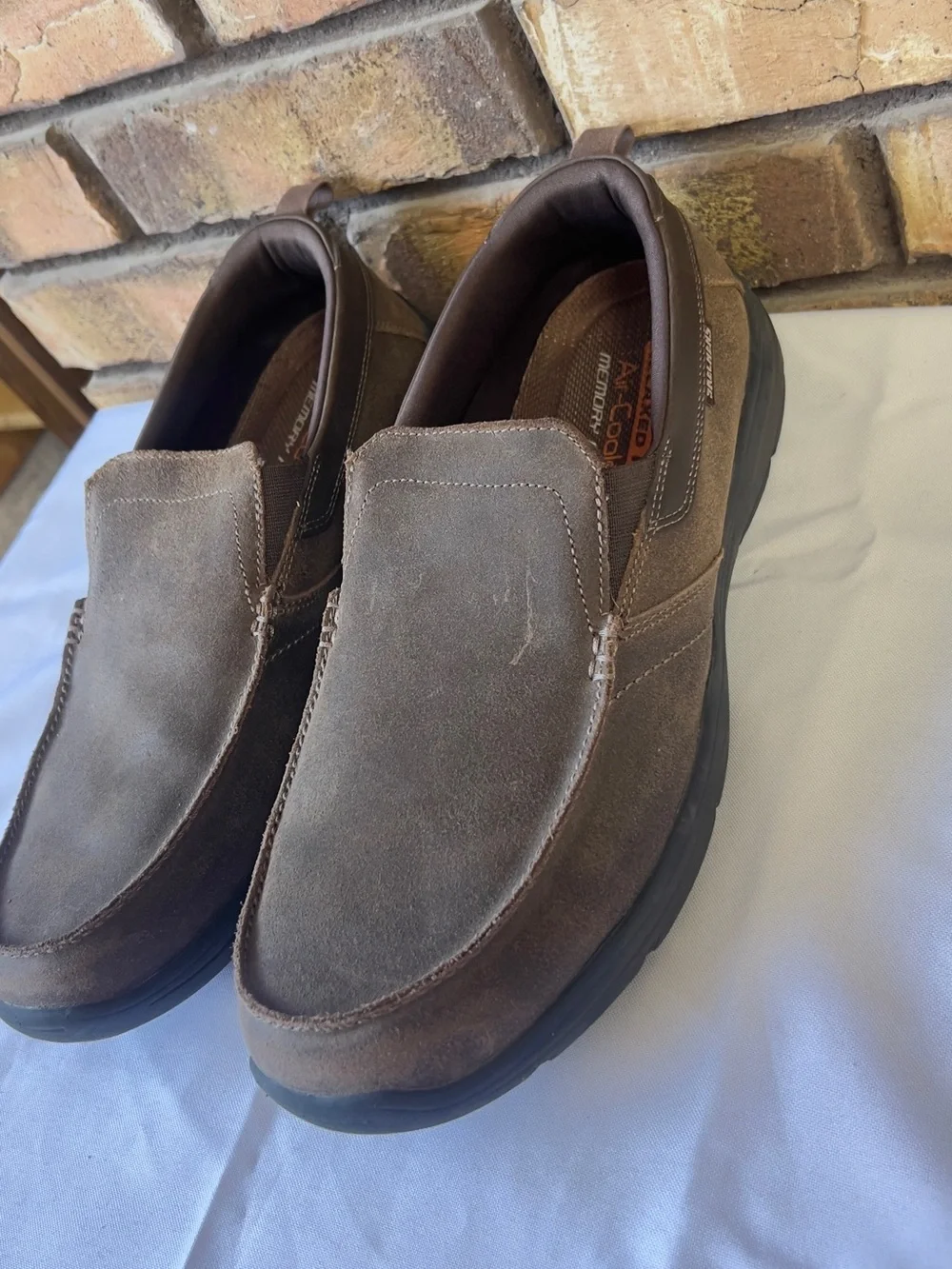 Skechers Men's Brown Suede Slip-On Loafers